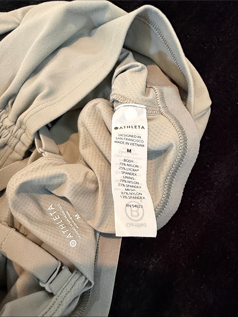 Athleta Cinch Longline Bra A-C Gray Powervita Ruched Front Medium - Picture 5 of 10